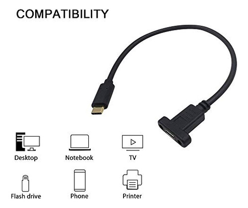Cable De Extensión Usb 3.1 Tipo C De Poyiccot, Cabina De Ext