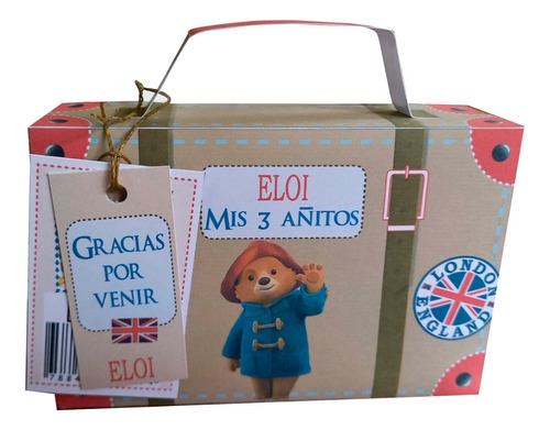 20 Souvenir Infantil Valija Oso Paddington Para Armar!