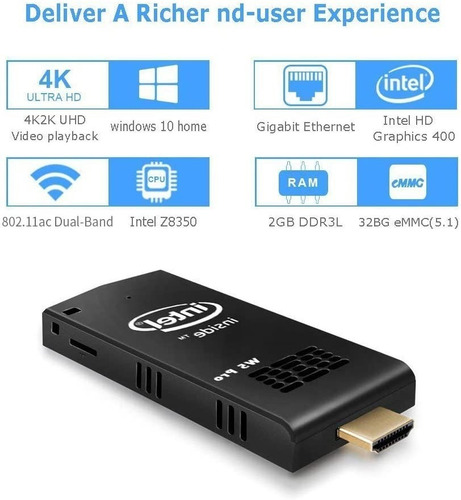 Imagen 4 de 5 de Z83-f - Mini Pc Sobremesa Sin Ventilador, Lpddr3l 2gb