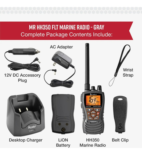 Rádio Vhf Flutuante Cobra Mr Hh350 6w - Portátil E Prático