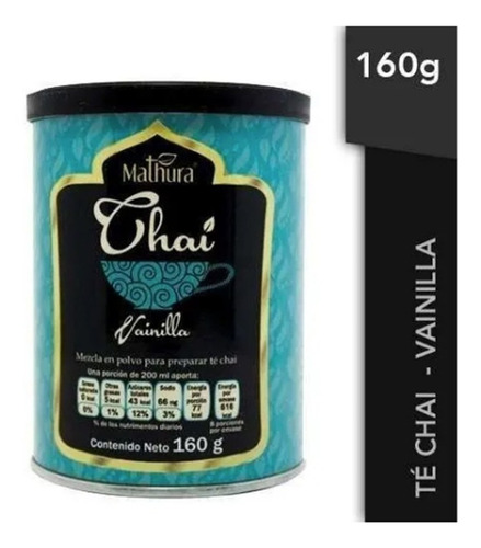 Te Chai Vainilla 1 Lata De 160g Marca Mathura