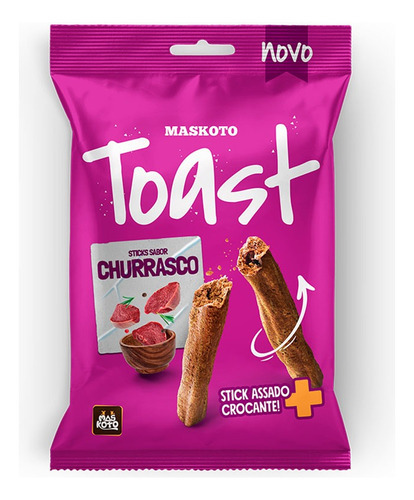 Petisco Para Cães Stick Assado Maskoto Toast 50g Sabores Sabores Churrasco