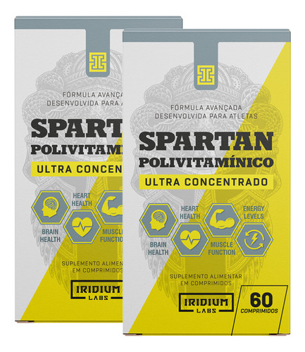 Kit 2x Spartan Polivitamínico Ultra Concentrado 120 Comps Sabor Sem sabor
