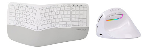 Delux Gm902 Teclado Ergonomico Inalambrico Dividido Mouse