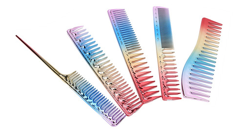 Juego De Peine De Corte De Pelo, 5 Piezas De Aluminio Degrad