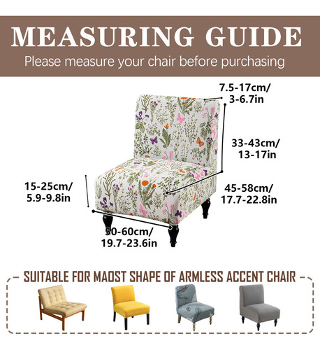 Sofá Cubierta Silla Sin Brazos Decorativa Hogar Sala Estar