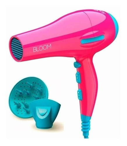 Secador De Pelo Gama Flow Ion Bloom Difusor Rosado 2200w 