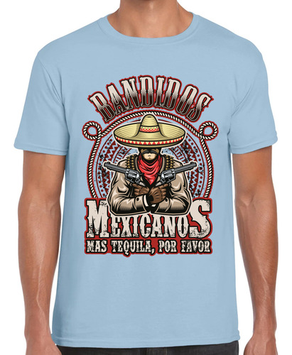 Playera Fiestas Patrias Bandidos Mexicanos Algodón #0001847