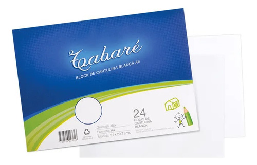 Block De Cartulina Blanca A4 Tabaré