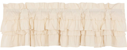 Vhc Brands Cenefa Cortina Volante Muselina Natural Blanquear