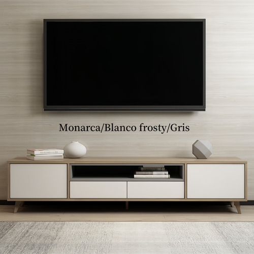 Mueble Para Televisión Estilo Nórdico Minimalista 180x40x56