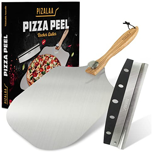 Pizalaa Pizza Peel 12  X 14  Inch With Pizza Cutter  Al...