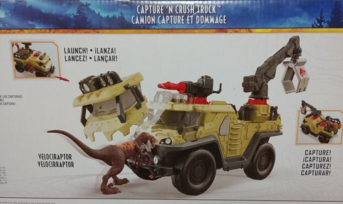 Camión Captura Jurassic World Diminion Velociraptor Figura