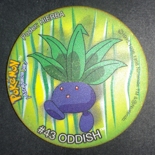 Taps Pokemon De Frito Lay - #43 Oddish - 1998 Original