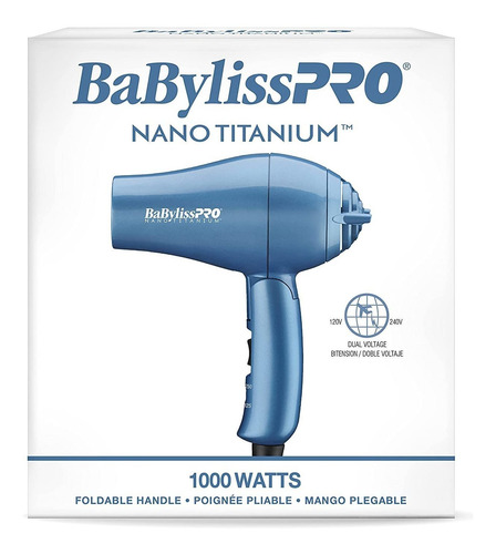 Secadora de cabello BaBylissPRONano Titanium BABNT053 azul 127V