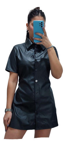 Vestido Ecocuero Camisero