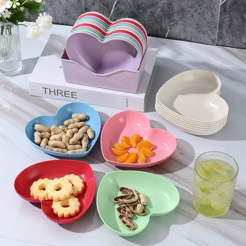 Plato De Ensalada, Plato De Postre 10 Pcs Plásticos Plato Rosa