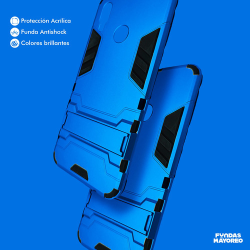 Funda Iron Para Huawei Honor 10 Lite Case Antishock Con Mica Azul