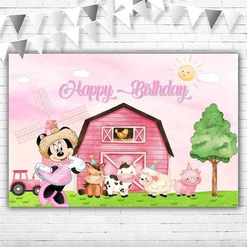 ~? Similar Minnie Mouse Farm Birthday Party Supplies Backdro