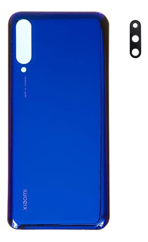 Tampa Traseira Vidro + Lente Cãmera Para Xiaomi Mi A3 Azul
