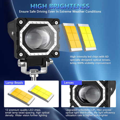 Luces Led Auxiliares Para Conducción De Motocicletas, 2 Unid