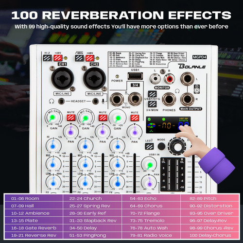 Mezclador De Audio Profesional De 4 Canales De 4 Canales Con