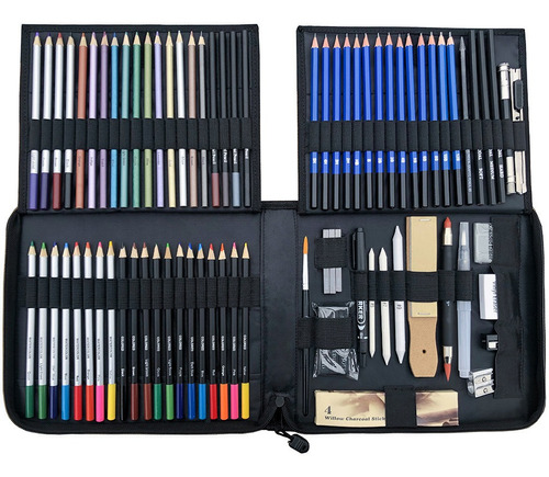 83pcs Set De Lápices Art Carbón Lápiz Artistas Pintura Dibuj