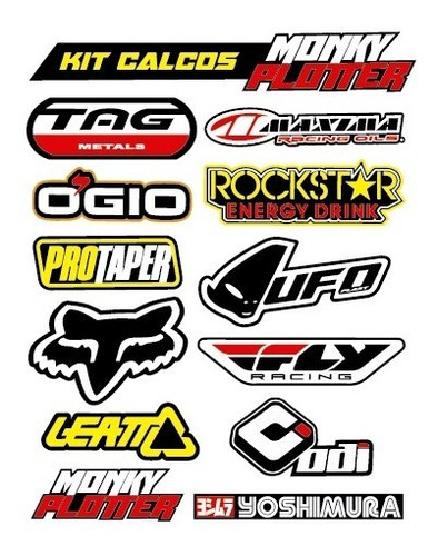Calcos Motocross Sticker Cuatriciclos Motos Deportivo Marcas