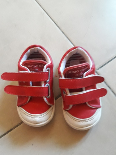 Zapatillas Mimo.de Cuero Con Abrojo Talle 22 Un Uso