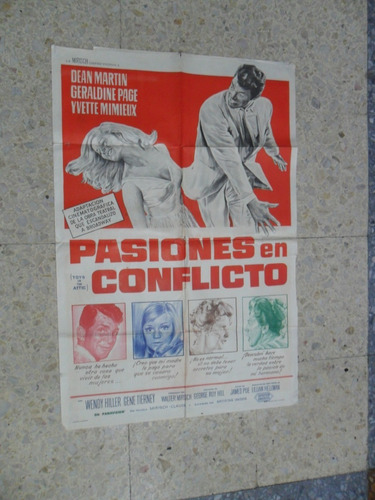 Antiguo Afiche Cine Pasiones En Conflicto 1963 Dean Martin