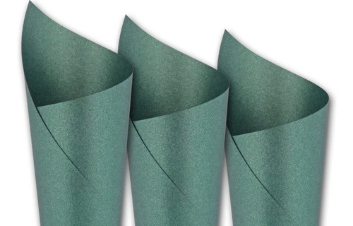 50 Sobres Mini Dinero Papel Nacarado 140g 8x11cm Color ESMERALDA / STARDREAM EMERALD Lisa