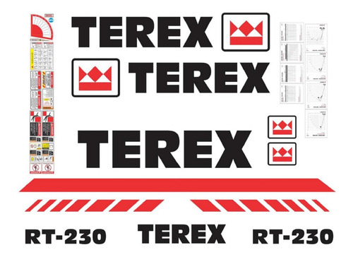 Kit De Calcomanías Para Terex Rt230