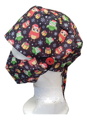 Cofia Gorro Navidad Búhos Tela Quirúrgico Enfermera