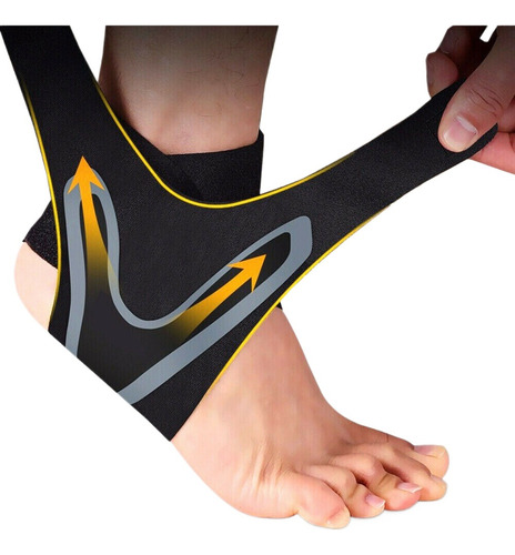 1 Pare Tobillera Elástica Con Soporte Para Fascitis Plantar
