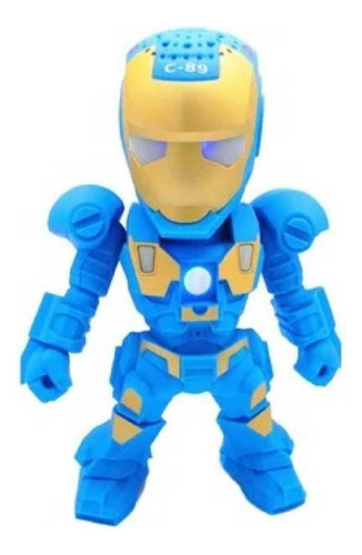 Parlante Bluetooth Diseño   Iron-man Usb Micro Usb Colorazul