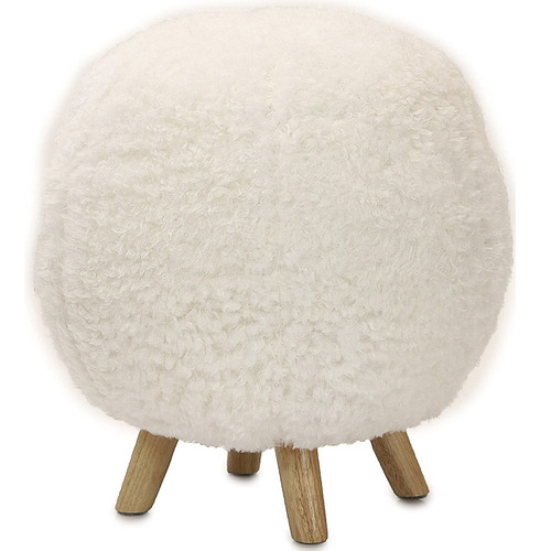  Asiento Blanco Altura Felpa Pouf Con  Patas De Husillo...