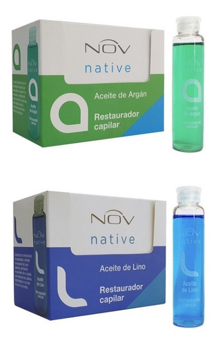 Kit 2 Cajas Ampolla Lino + Argan Nov Hidratante Nutricion