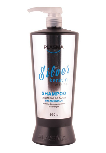 Plasma Shampoo Silver Keratin Cenizador De Canas  Plasma