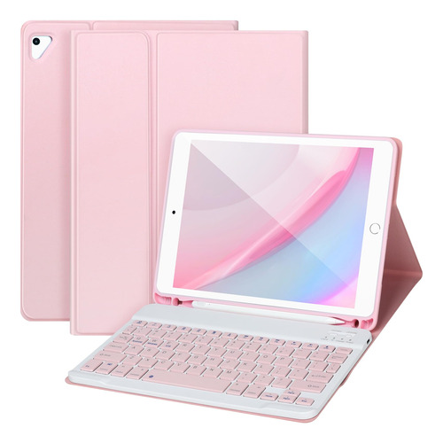 Funda Con Teclado Para iPad 9.7 6° Gen Bluetooth, Ligera