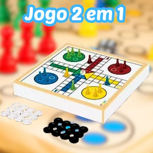 Jogo Ludo Com Tabuleiro De Madeira Mdf + 1 Dado E 16 Pinos