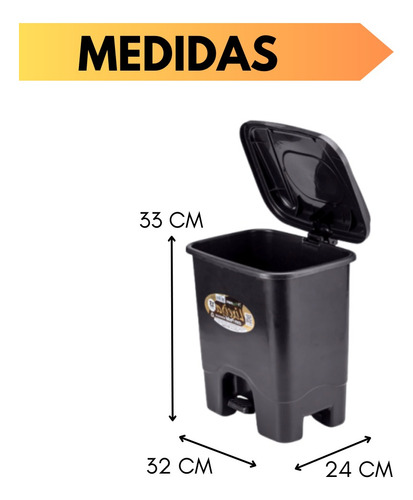 Kit Cozinha 4pçs Porta Detergente Esponja Lixeira 13l E Rodo