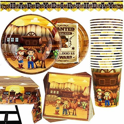 Articulo Para Fiesta - 82 Piece Cowboy Wild West Party Suppl