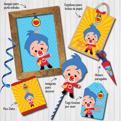 Kit Imprimible Personalizado Payaso Plim Plim Cumple Candy