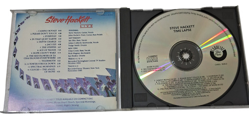 Steve Hackett Time Lapse Live Cd Usa Ediciones En Vivo
