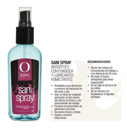 Original Sani Spray Organic Nails 120ml Sanitizante, Manicur | Cuotas sin  interés