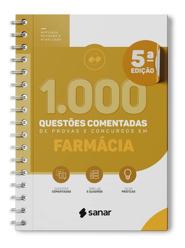 Livro 1.000 Questões Comentadas De Provas E Concursos Em Farmácia, 5º Edição 2022