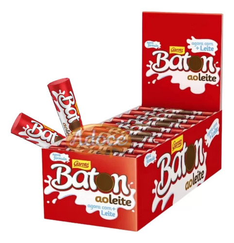 Atacado C/8 Chocolate Baton Garoto Ao Leite 30unx16g