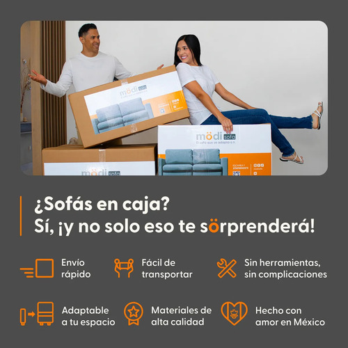 Sala Sofá Seccional Modular De 4 Plazas + Otomano | Moderno Gris Claro
