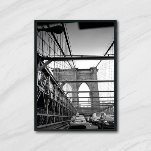 Marco de fotos del puente de Brooklyn, 24 x 18 cm, con cristal