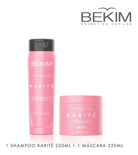 Shampoo Karité 250ml Máscara 250ml Combo Bekim Kit Peluquero
